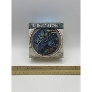 ThirstyStone Sandstone 4 Coasters Catnip Black White Orange Cats NEW